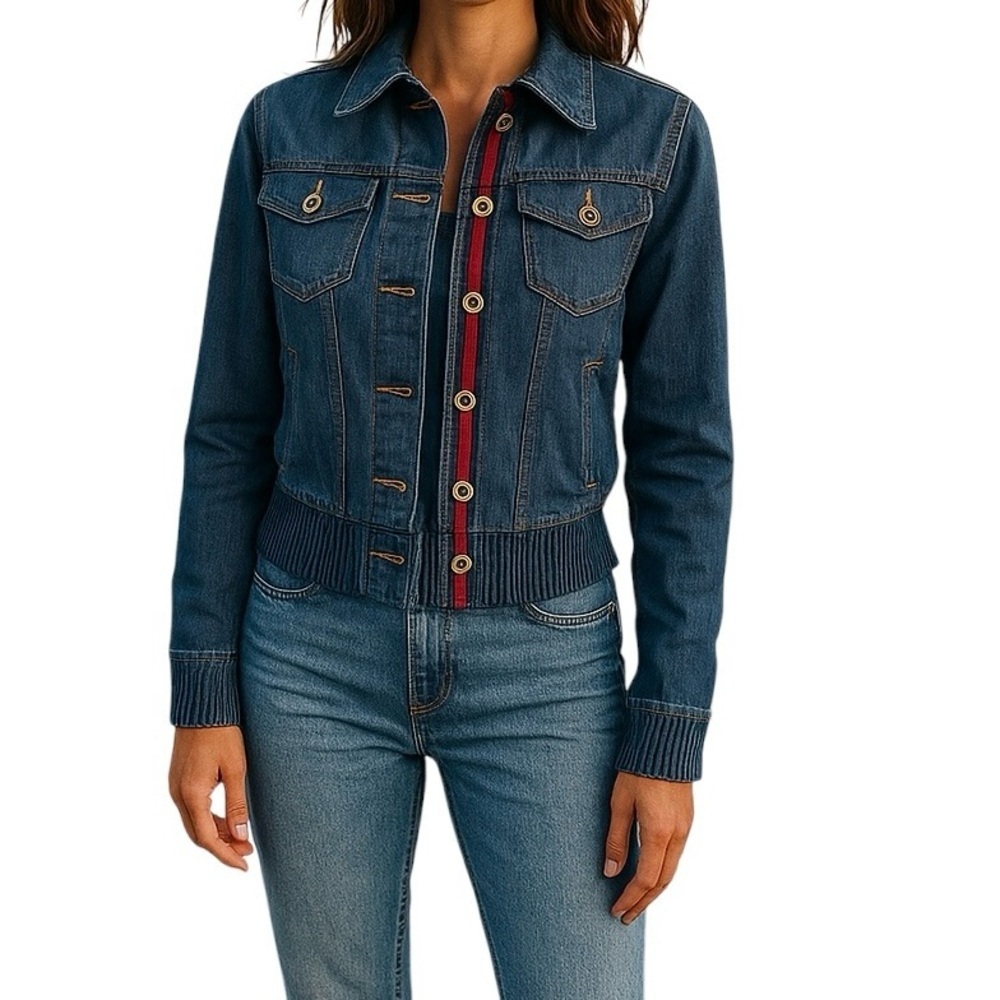 Patagonia Denim Jean Jacket Women Size S Classicā Cozy Vintage Wās High Wire Hem